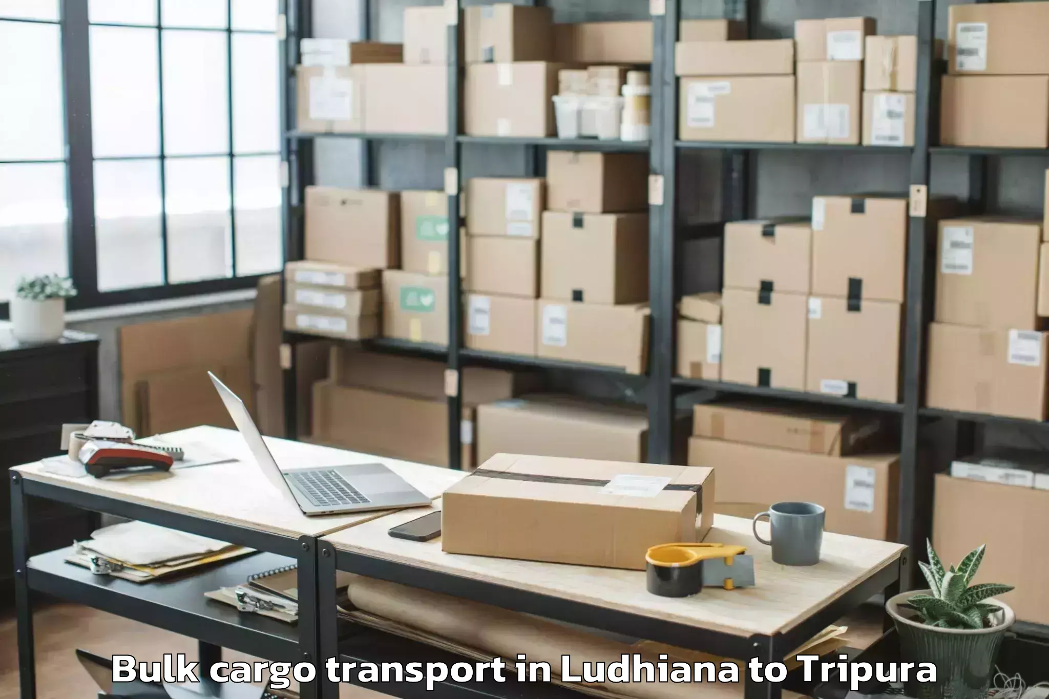 Easy Ludhiana to Ambassa Bulk Cargo Transport Booking